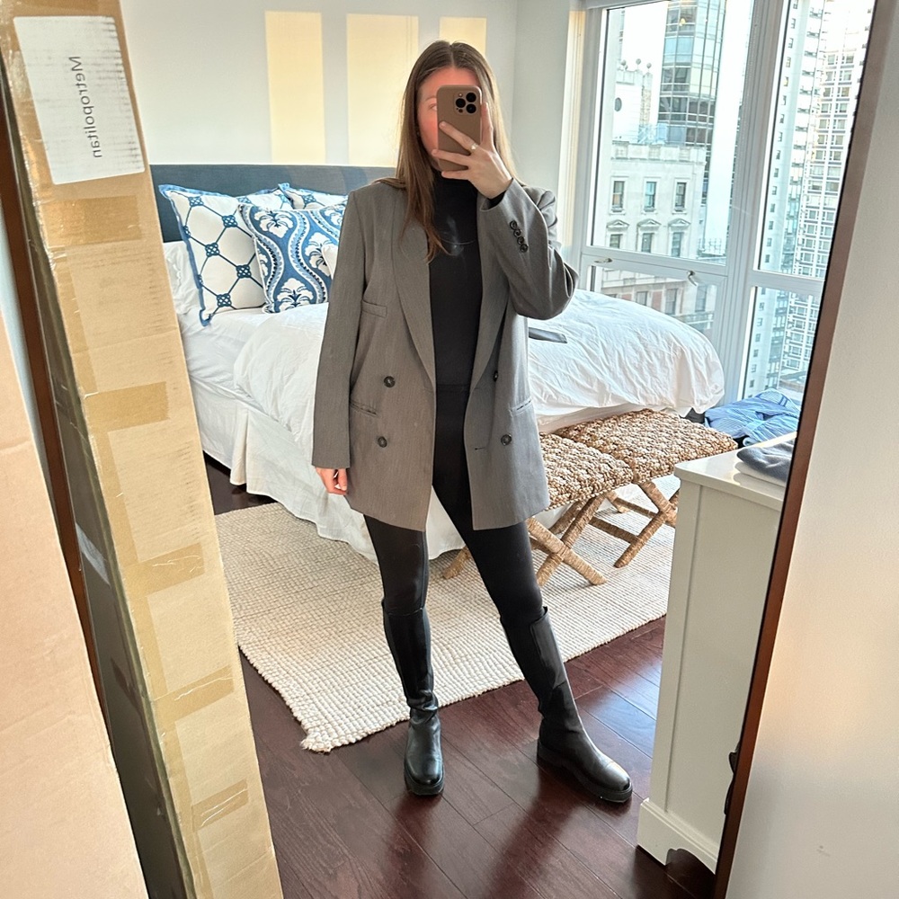 The Frankie Shop Grey Melange Sidonie Blazer